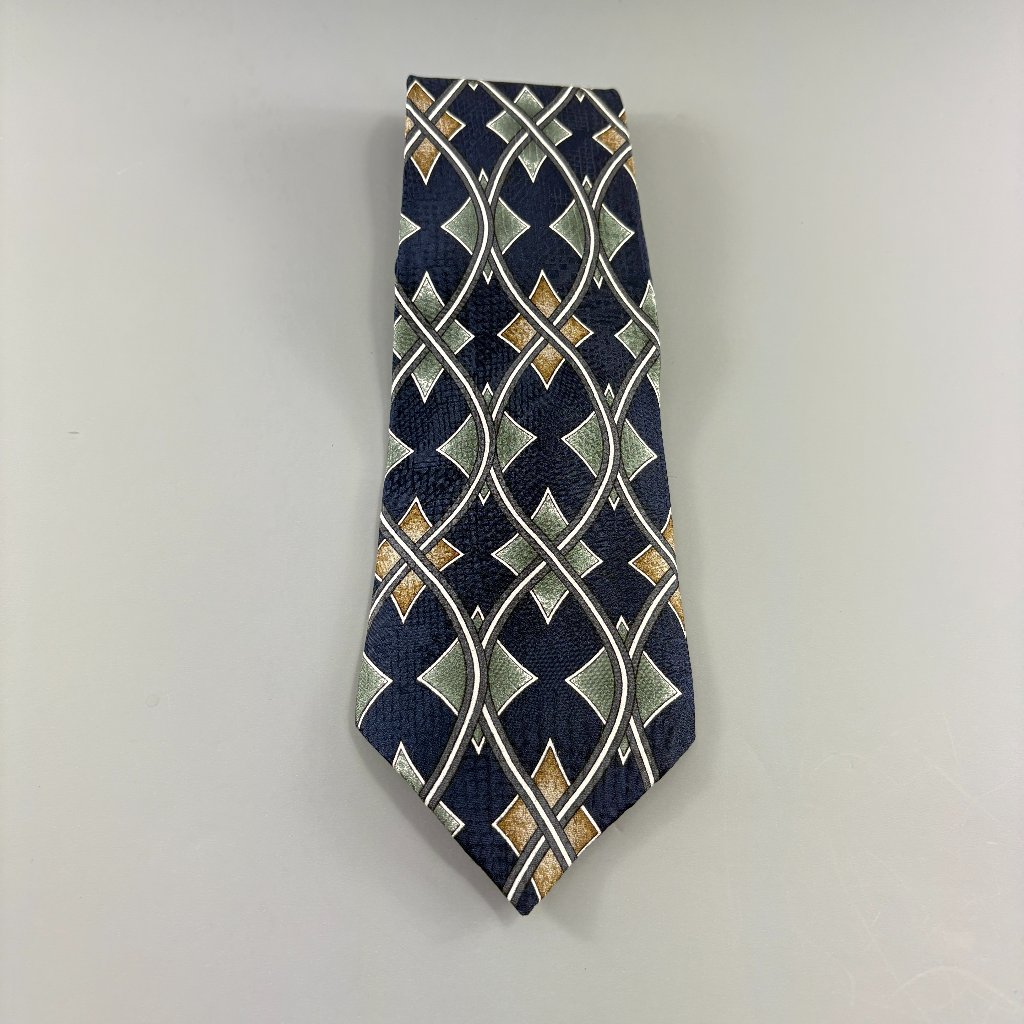 No Brand Blue  Green  Brown Geometric Mens Tie 4 X 59